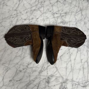Brown Acme Leather Suede Western Boots Size 12 Youth